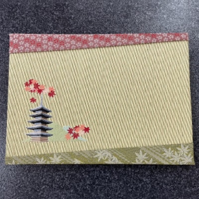 刺繍入りミニ畳(五重塔)　おしゃれな和風インテリア　京都のおみやげ・プレゼント　マウスパッドにも