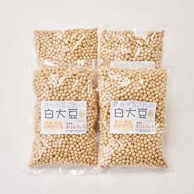 あっぷるさんの白大豆　京都府与謝野町の肥沃な大地で育った国産大豆　1kg×4袋
