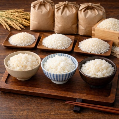 先行受付　令和8年新米　コシヒカリ・ゆうだい21・キヌヒカリ精米5kg×3　銘柄米食べ比べ計15キロ
