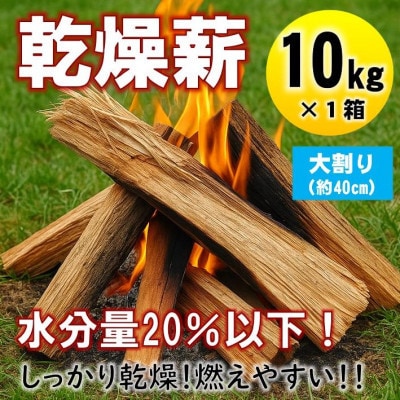 【毎月定期便】乾燥薪 キャンプ用 10kg 大割(約40cm) 広葉樹ミックス全3回