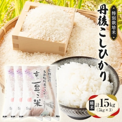 【令和7年産米】京都府与謝野町産 丹後コシヒカリ 精米15kg 特別栽培米 京の豆っこ米