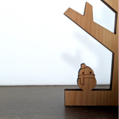 智頭のヒノキ 卓上ブックツリー 収納BOX付き|折り畳み式 木製