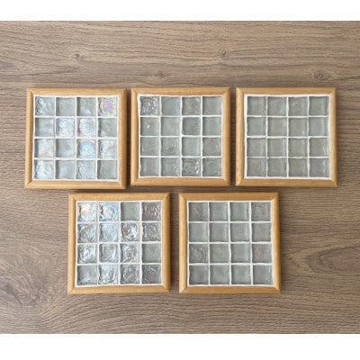 タイルコースター5枚セット(クリア・アーチフレーム)