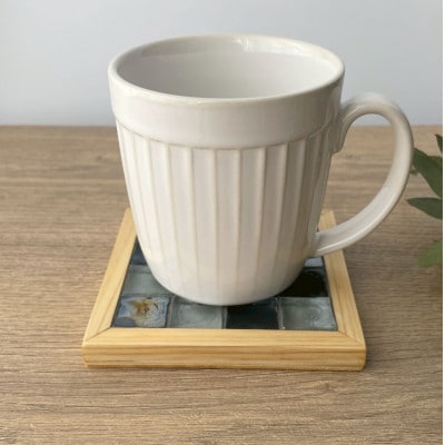 タイルコースター5枚セット(ブラック・フラットフレーム)