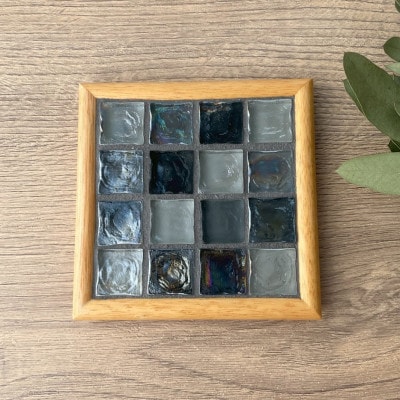 タイルコースター5枚セット(ブラック・アーチフレーム)