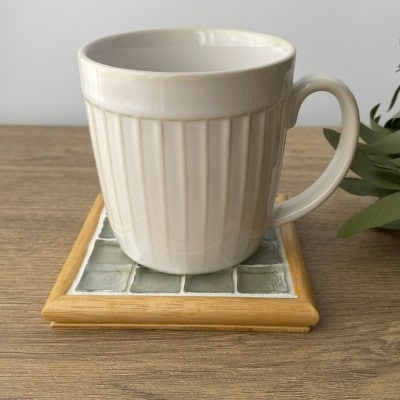 ガラスタイルコースター2枚・トレイ大1枚セット(クリア・アーチフレーム)