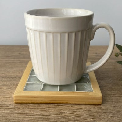 ガラスタイルコースター2枚・トレイ大1枚セット(クリア・フラットフレーム)