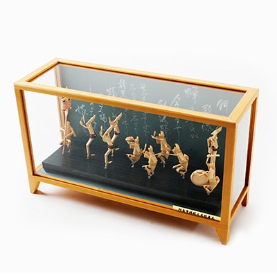 阿波踊り竹人形セット(10人立ち)