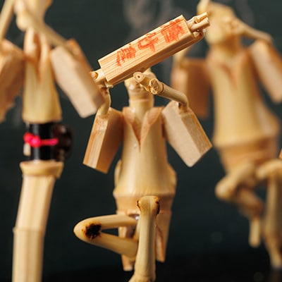 阿波踊り竹人形セット(10人立ち)