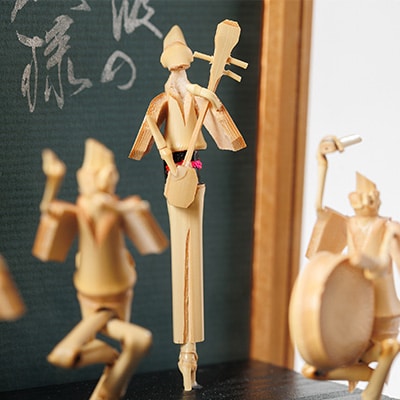 阿波踊り竹人形セット(10人立ち)