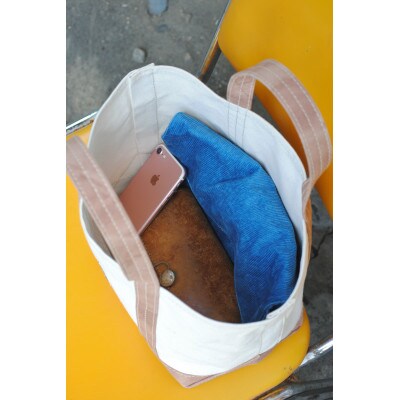 simple tote bag MS size　KINARI×KAKISHIBU