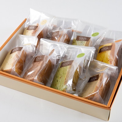 焼き菓子　シフォンケーキ5種詰め合わせセット(バニラ、ココア、抹茶、阿波晩茶、かぼちゃ)