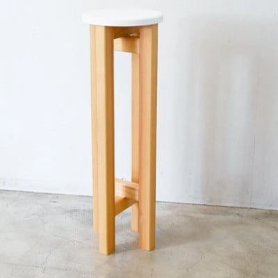 小さなスツール(座面カラー【白】×脚カラー【ナチュラル】)