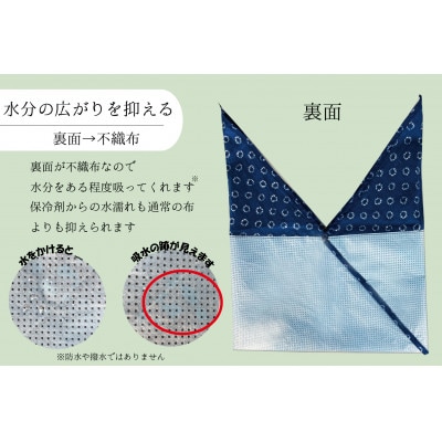 【保冷・洗濯ができる!】令和版あづま袋_S_絞り染め柄(紺)