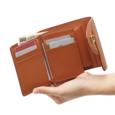 鞍　札入れ　キャメル