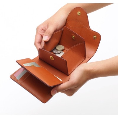 鞍　札入れ　キャメル