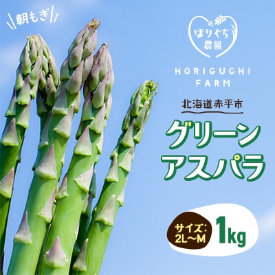 【先行受付 2026年産】ほりぐち農園の朝もぎ春グリーンアスパラ 1kg