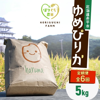 【発送月固定定期便】ほりぐち農園直送のお米 精米したてゆめぴりか　5kg全6回