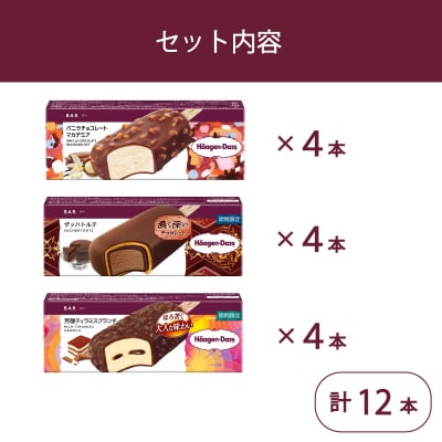 ハーゲンダッツ バー セット 12本入 フレーバー3種類【MNM001_123F_x】
