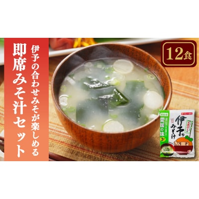 愛媛・伊予の合わせみそが楽しめる即席みそ汁セット (12食入り)