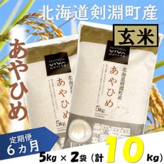 2023年5月発送開始『定期便』北海道剣淵町産【玄米】あやひめ 計10kg(5kg×2袋)全6回