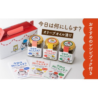 今日は何にしらす?しらすのオリーブオイル漬け from 渥美半島　3種類セット