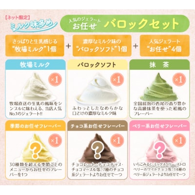 渥美半島の酪農家が贈る 生乳ジェラート ミルク味多めの『バロックセット』お任せ6個入り