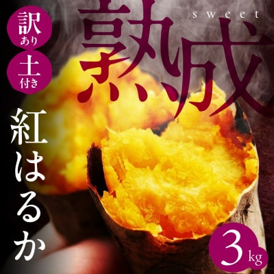 【先行受付】訳ありさつまいも 紅はるか3kg サイズ無選別 熟成済