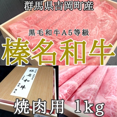 【群馬県吉岡町産/榛名和牛】焼肉用-A5等級-1kg/500g×2箱