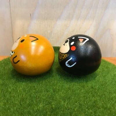 【こけしげのコケシ】コロこけし 干支 戌(いぬ) / 2個セット(茶・黒)
