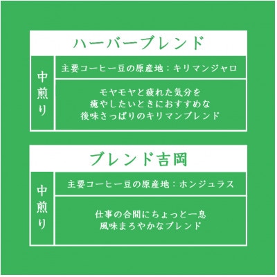 オリジナルブレンドコーヒー(粉)200g×2種詰め合わせ[ハーバー/吉岡]