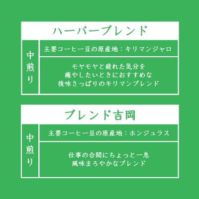 【のし付き】オリジナルブレンドコーヒー(豆)200g×2種詰め合わせ[ハーバー/吉岡]