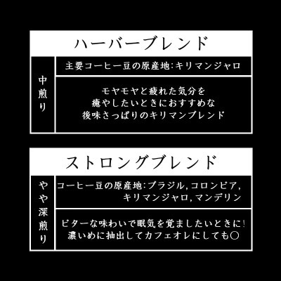 【のし付き】オリジナルブレンドコーヒー(粉)200g×2種詰め合わせ[ハーバー/ストロング]