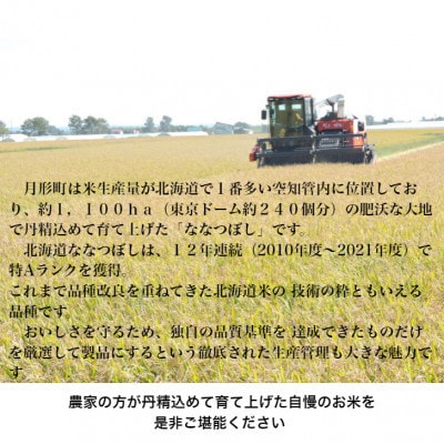 【発送月固定定期便】26年10月より発送!月形町産ななつぼし精米15kg 特A13年連続獲得全6回