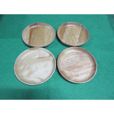 木製丸皿　中(月形)・4枚セット