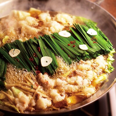 月形牛もつ鍋(味噌)&厚切ステーキ セット