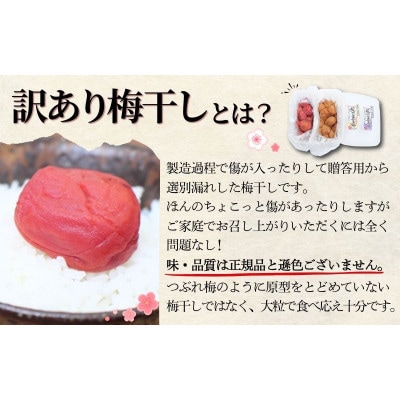 訳あり無選別紀州南高梅食べ比べセット1kg(はちみつ梅500g・しそ漬梅500g)