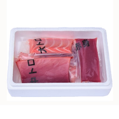 【年末12/25～30発送予定】和歌山県串本産　本マグロ(養殖)トロ&赤身セット　500g(冷凍)