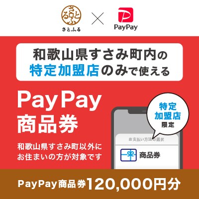 和歌山県すさみ町　PayPay商品券(120,000円分)※地域内の一部の加盟店のみで利用可