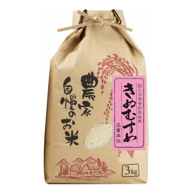 【令和5年産】(発送日前日精米)　きぬむすめ　精米　3kg