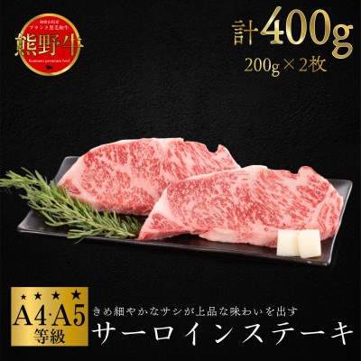 [A4・A5]熊野牛　サーロインステーキ　400g(200g×2枚)(牛脂付き)