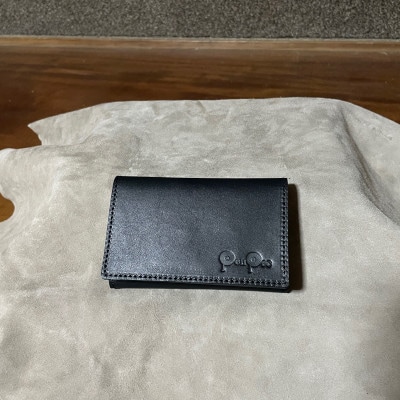 知多牛革の名刺入れ(ブラック)