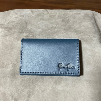 知多牛革の名刺入れ(ネイビー)