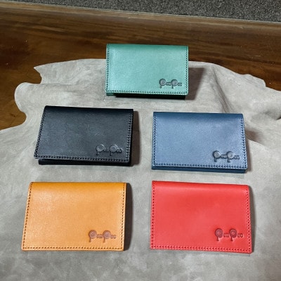 知多牛革の名刺入れ(ネイビー)