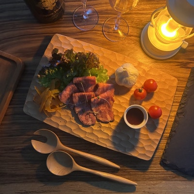 緩やかカーブの木製まな板【ブナ】名栗加工 計1枚 日本製