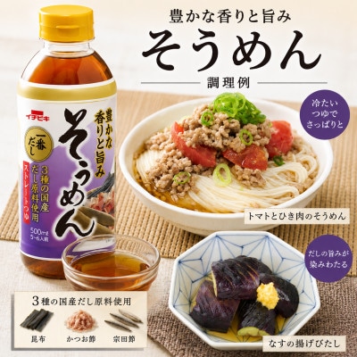 イチビキ　ペットストレート　そうめんつゆ　500ml×12本(期間限定)