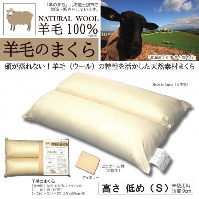 【寝具の井上】羊毛100%ピュアウール枕(Sサイズ)