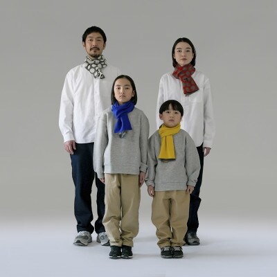 【 OTA KNIT 】ちくちくしないマフラー dot(レッド×グレー)