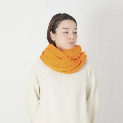 【 OTA KNIT 】ふわふわガーゼ  ファーカシミヤ  ショール(オレンジ)