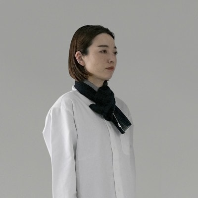 【 OTA KNIT 】ちくちくしないマフラー 無地(ネイビー × グレー)